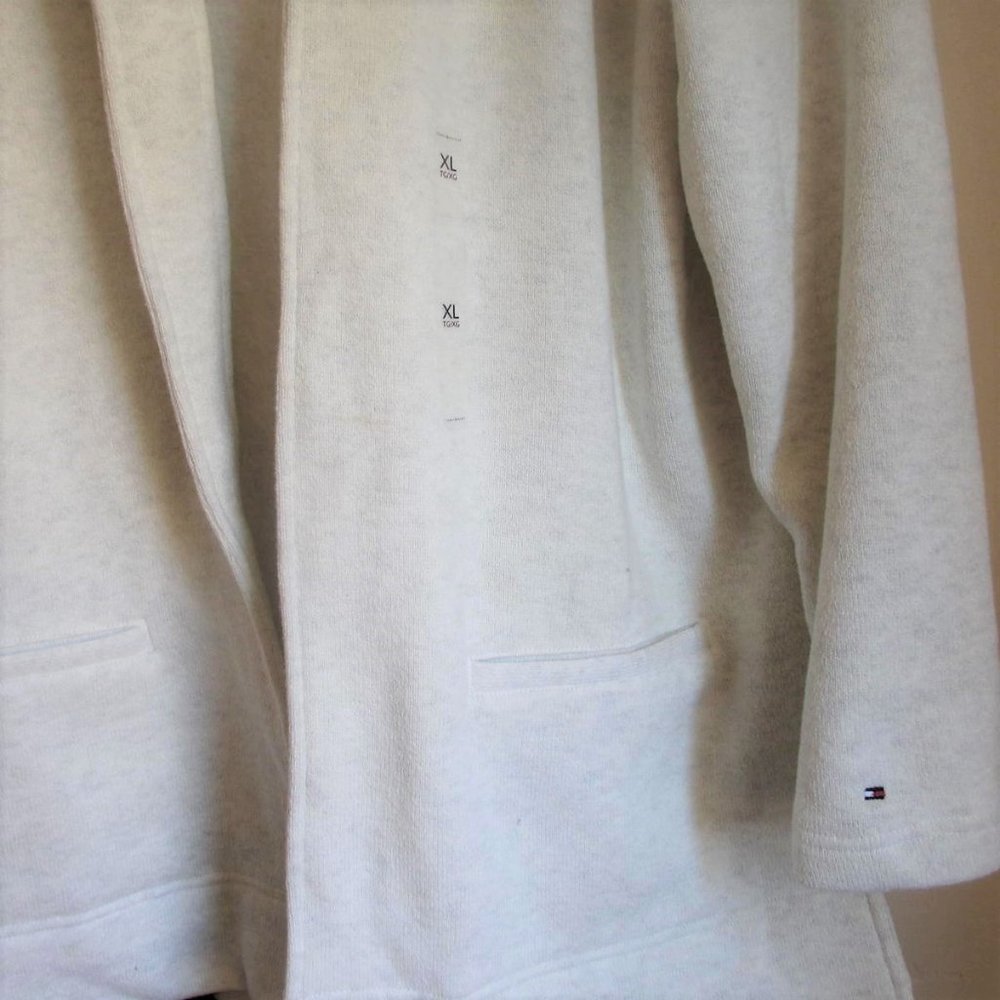 Tommy HIlfiger Open Front Fleece Coat Jacket Size XL Hooded Super Soft $79 - Picture 4 of 8